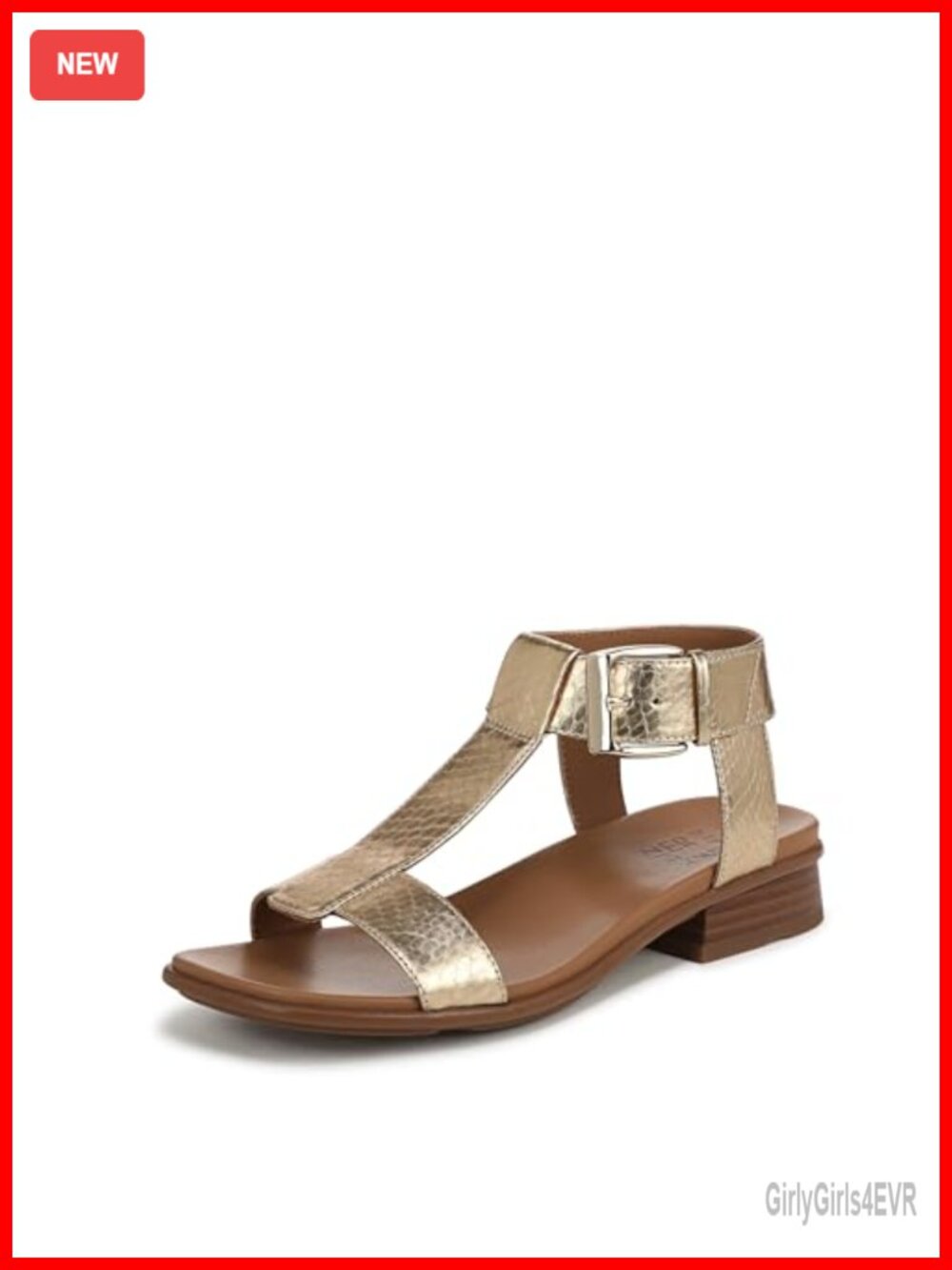 Naturalizer Easton Strappy Block Heel Sandal Faux Leather